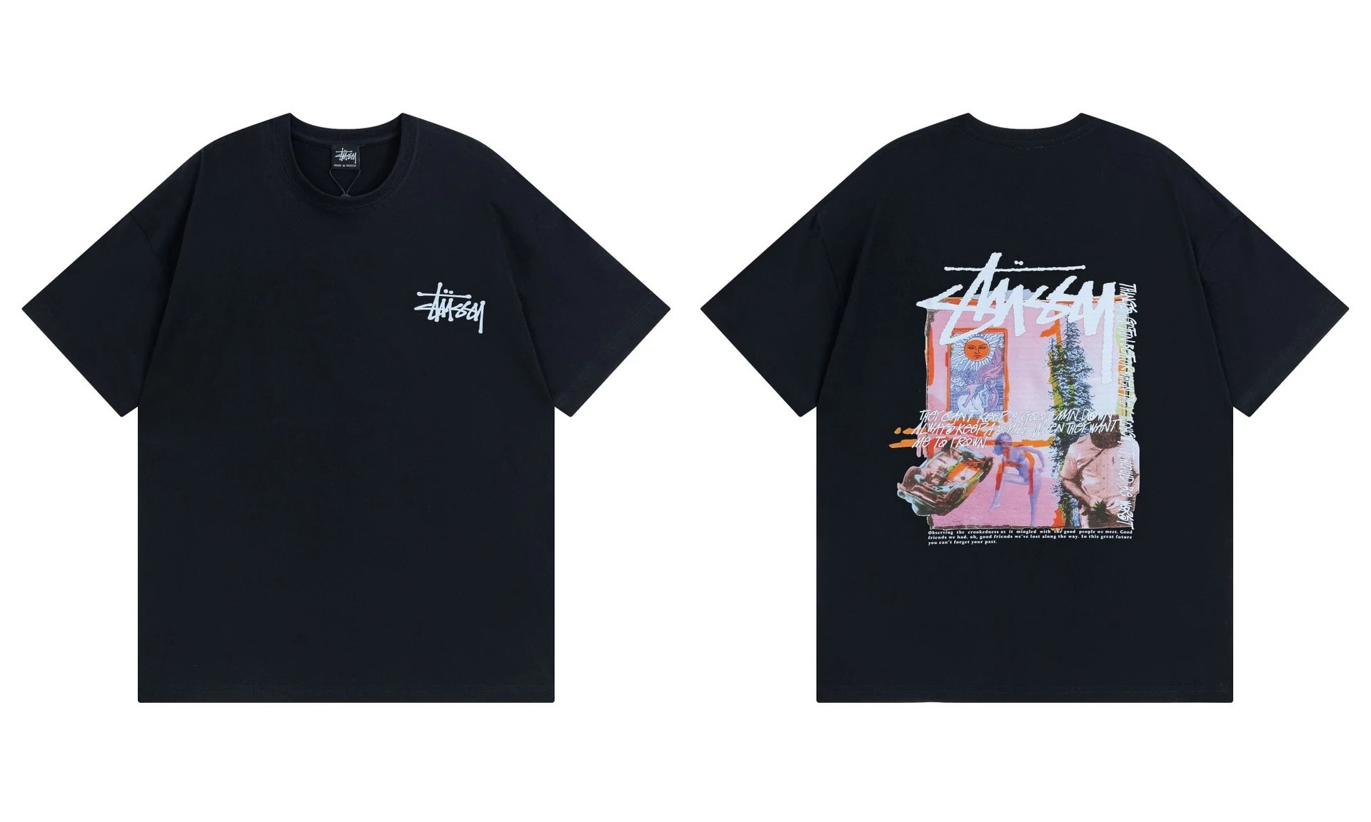 Stüssy T-Shirts Graphic Print Short-Sleeve — 615 black