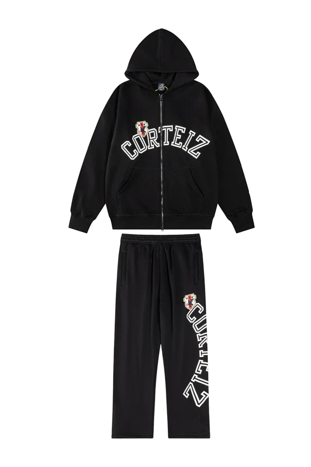 Corteiz Hoodies & Sweatshirts Zip-up hooded sweatshirt with embroidered chest emblem product detail image 14