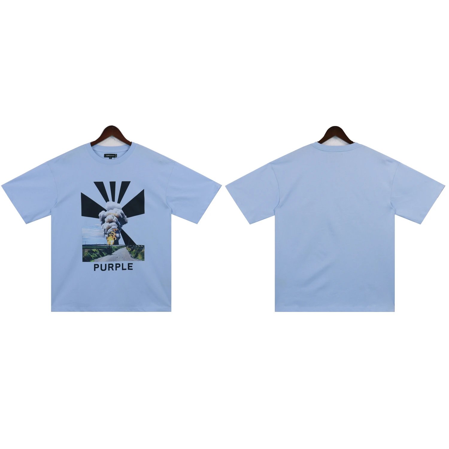 Purple Brand T-Shirts Graphic Print — 2346 Light blue