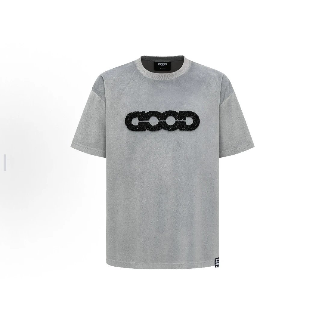 GOODBAI T-Shirts Oversized short-sleeve logo graphic T-shirt — 98 gray