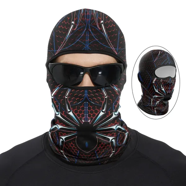 Design Spider-Print Balaclava Mask Multicolor Face Cover Accessories - 1