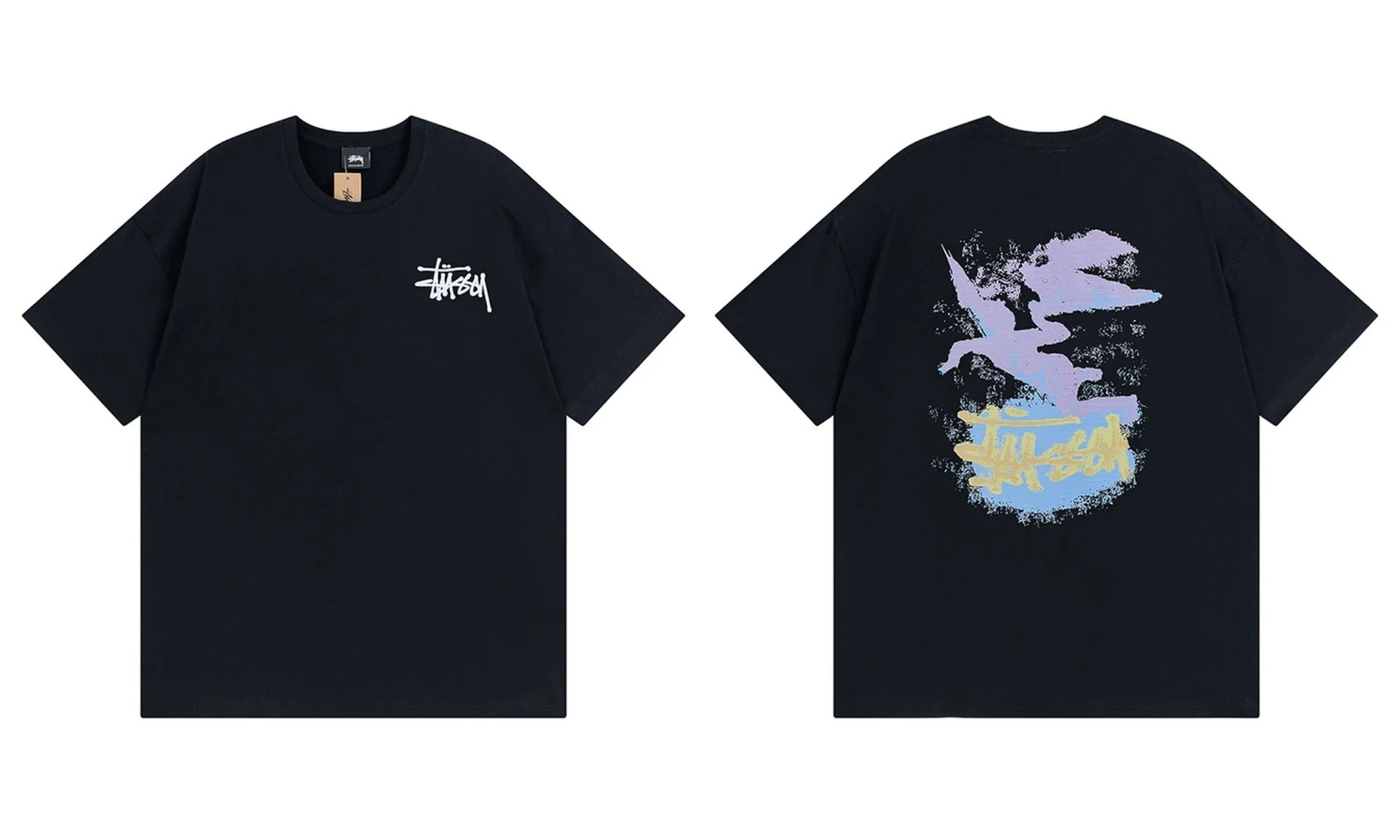 Stüssy T-Shirts Graphic Print Short-Sleeve — 883 black