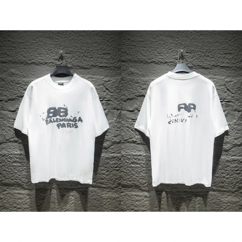 Balenciaga T-Shirts Oversized Logo-Print Short-Sleeve T-Shirt — 36