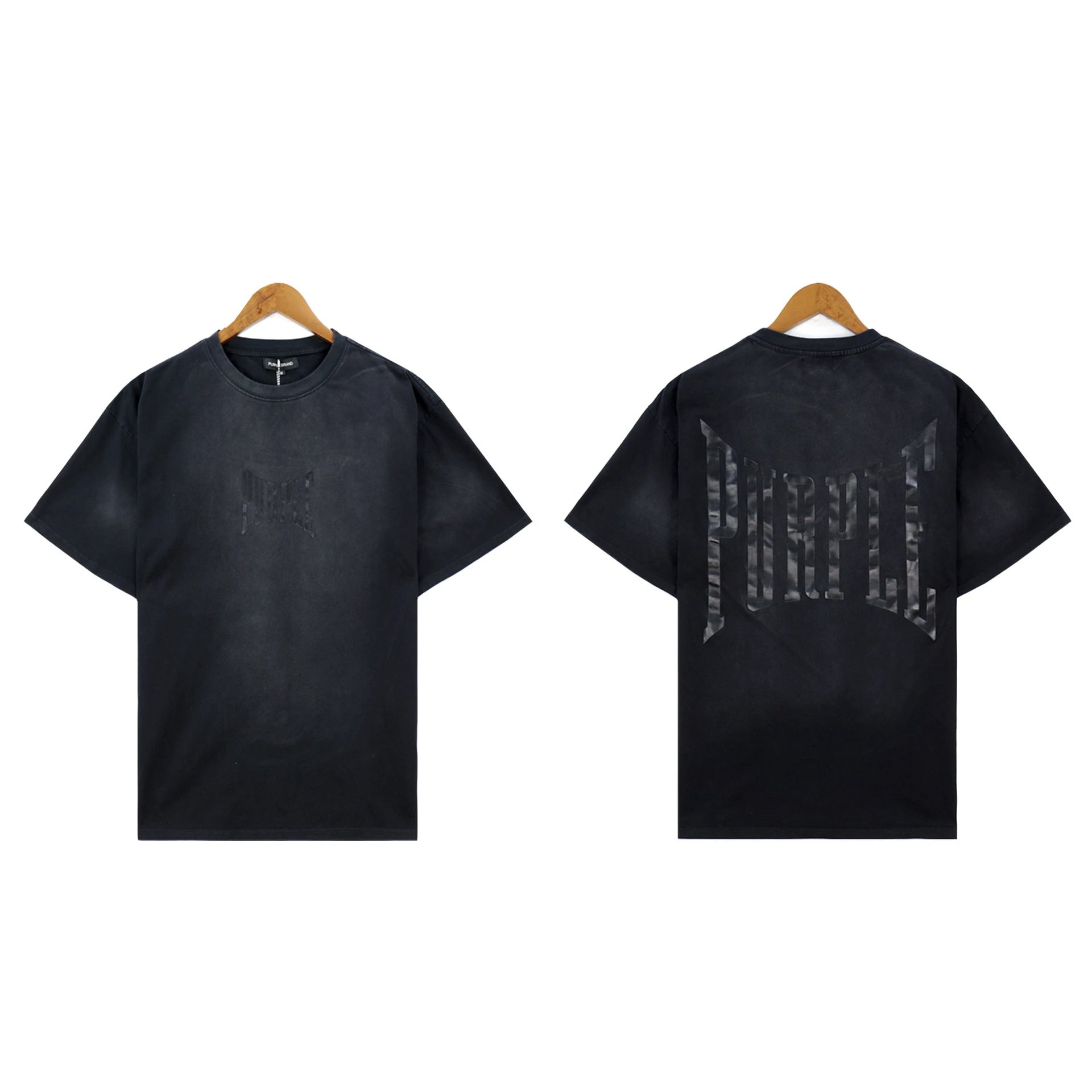 Purple Brand T-Shirts Graphic Print — 2366 Washed black
