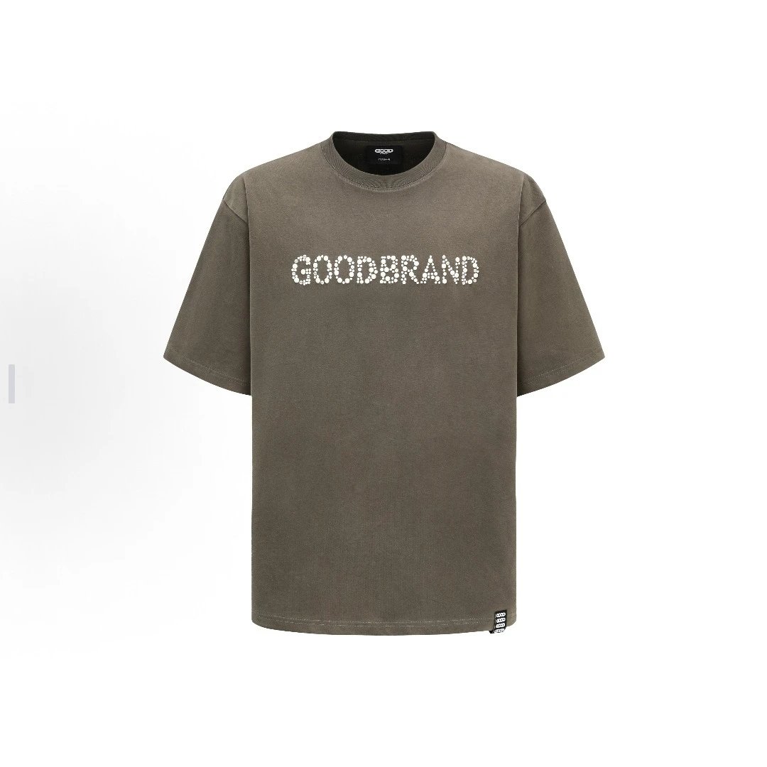 GOODBAI T-Shirts Oversized short-sleeve logo graphic T-shirt — 96 Gray-brown
