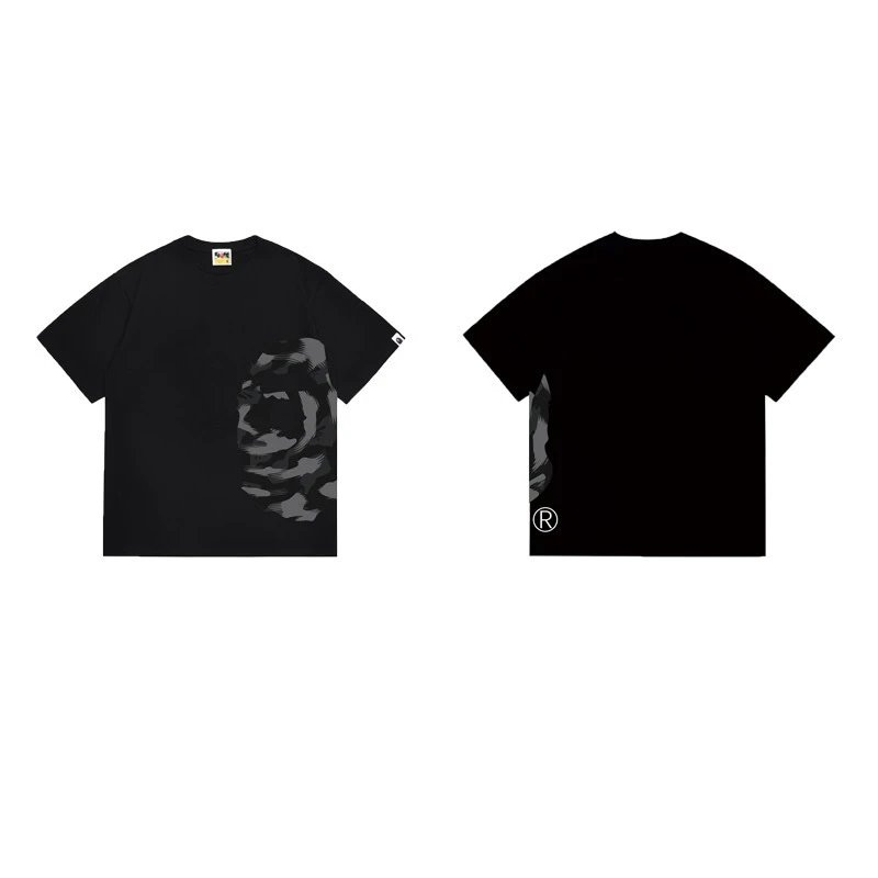 A BATHING APE T-Shirts Side Head Graphic — 1321 black