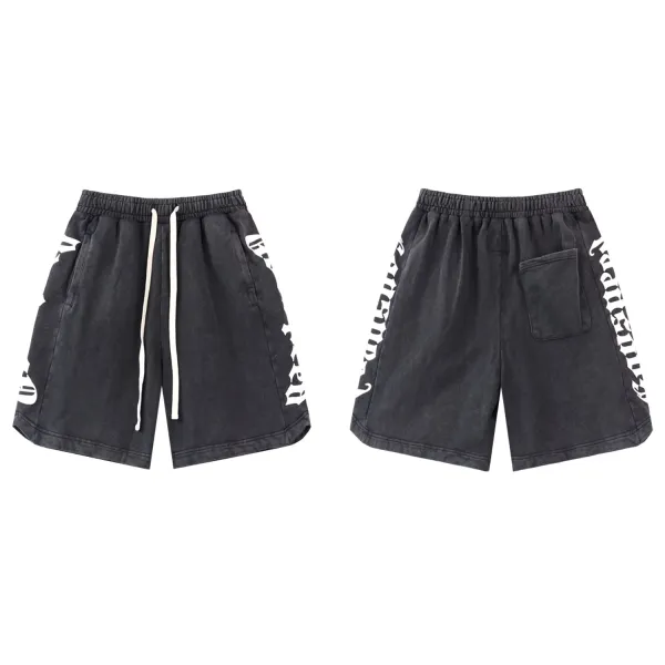 Purple Brand Paint-Splatter Denim Shorts Beige - 7