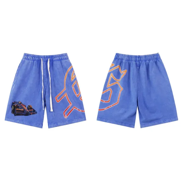 Purple Brand Paint-Splatter Denim Shorts Beige - 18