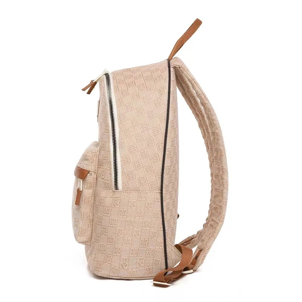 Design Mini Backpack Beige with Brown Accents Casual Backpack - 22