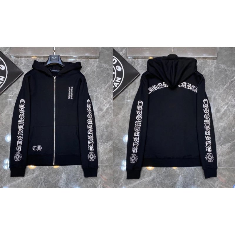 Chrome Hearts Hoodies & Sweatshirts Zip-Up with Cross Graphics — 8101 black
