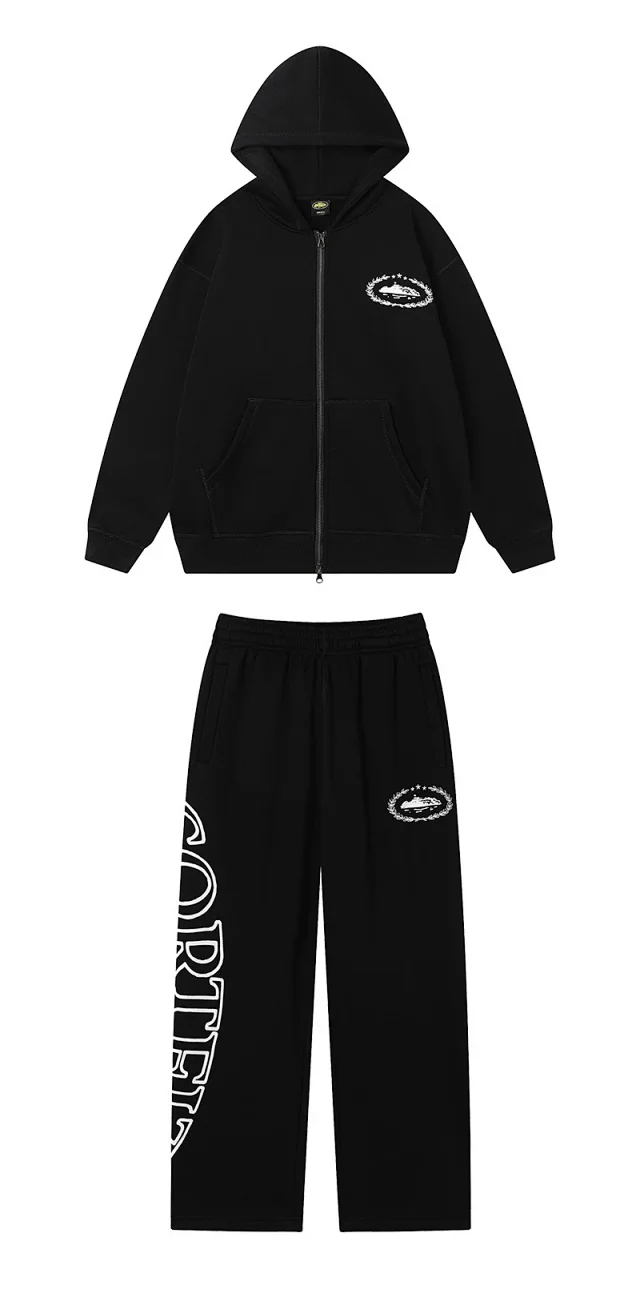 Corteiz Hoodies & Sweatshirts Zip-up hooded sweatshirt with embroidered chest emblem product detail image 20