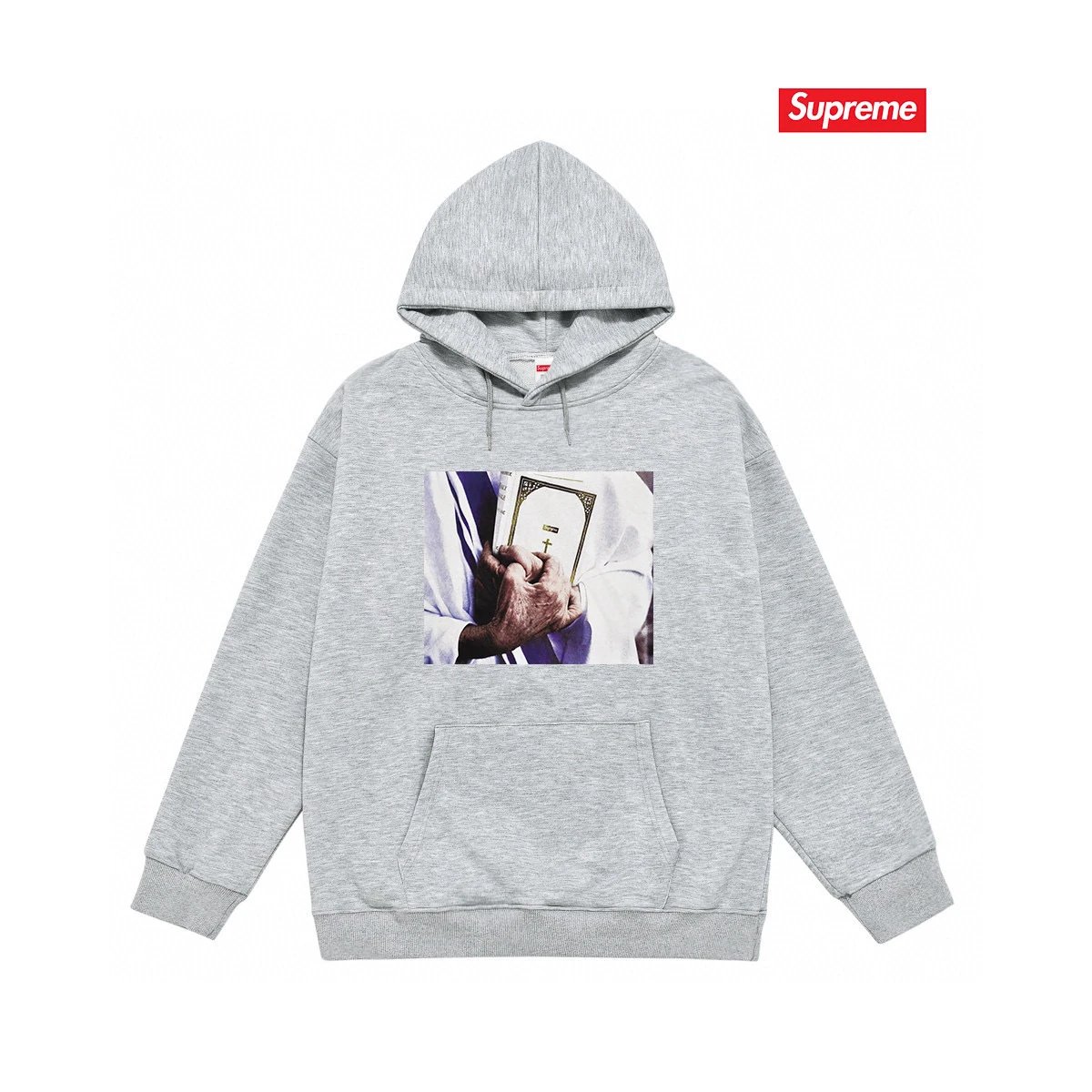 Supreme Hoodies & Sweatshirts Graphic Print Pullover Hoodie — S 2031 gray