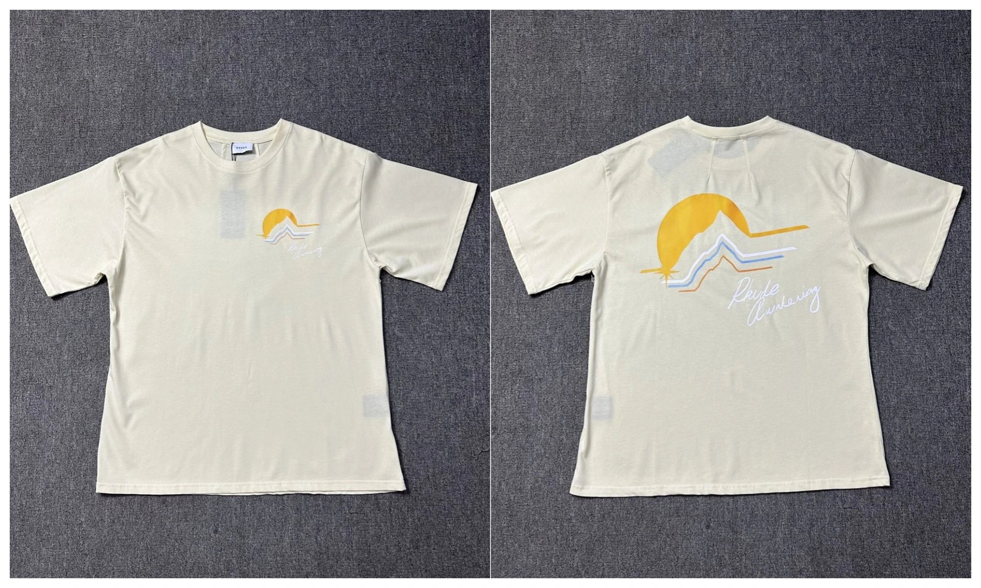 Rhude T-Shirts Tiger Graphic — 1217 Beige apricot