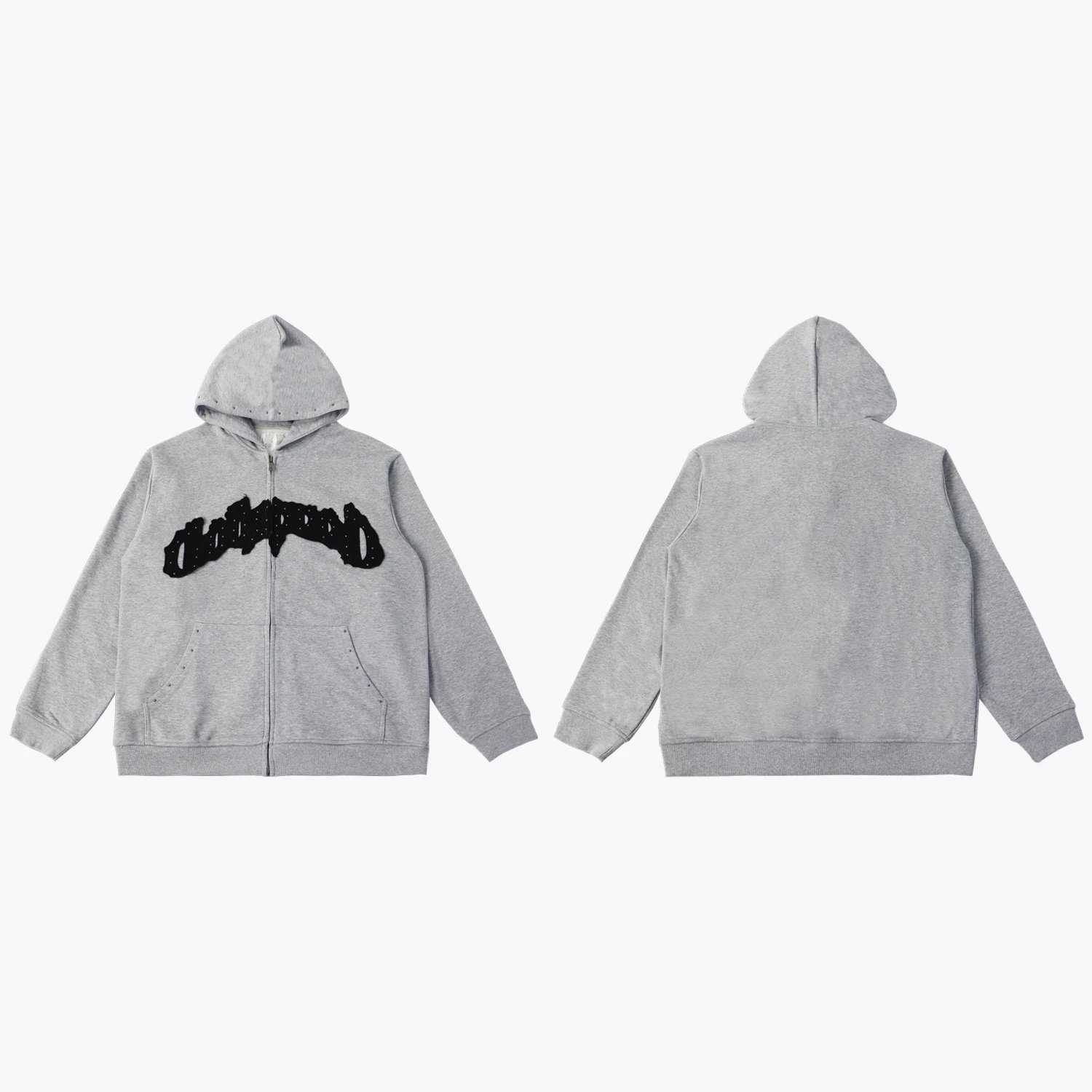A Bathing Ape Diamond Supply Co. Script Logo Zip-Up Hoodie Gray Hoodie