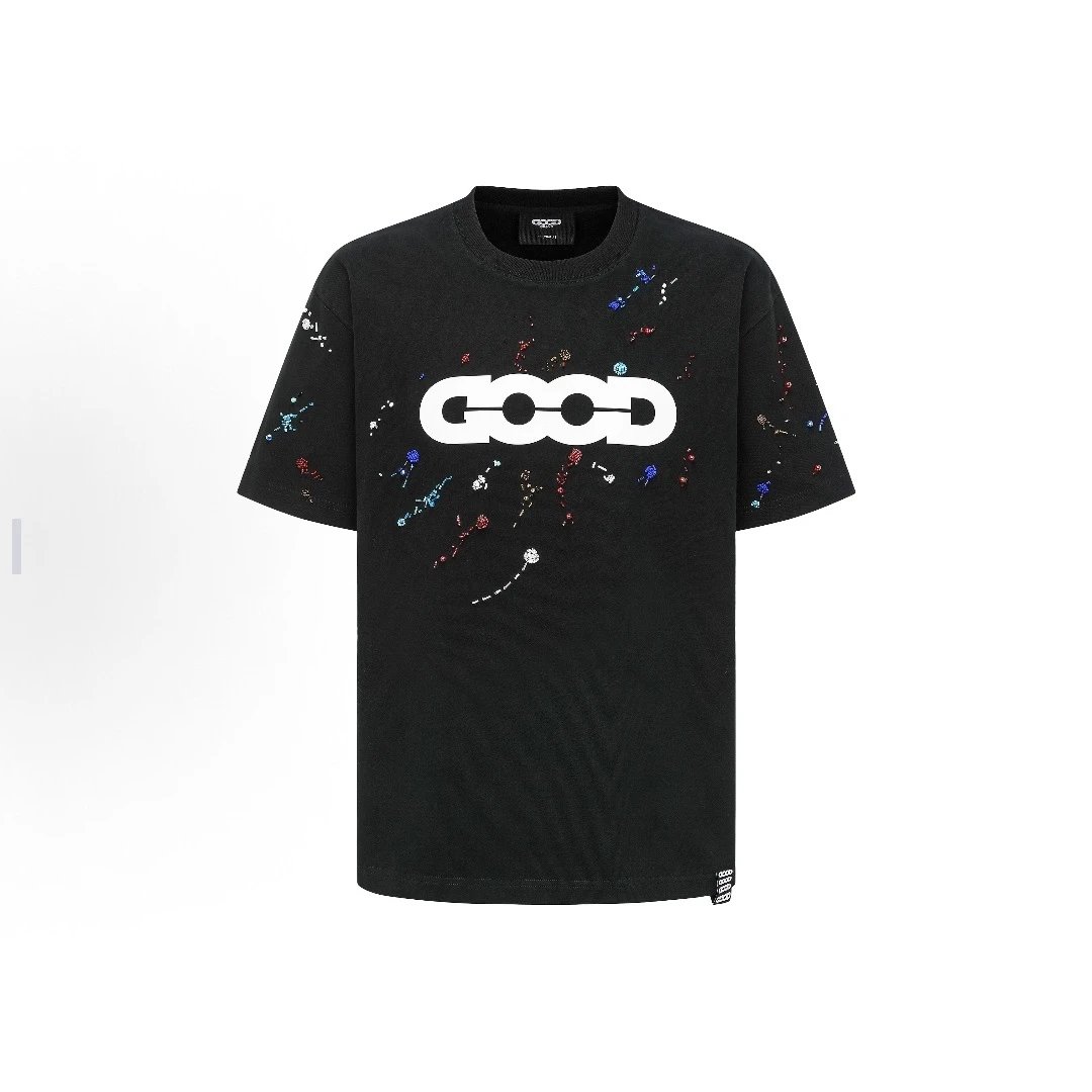 GOODBAI T-Shirts Oversized short-sleeve logo graphic T-shirt — 93 Black