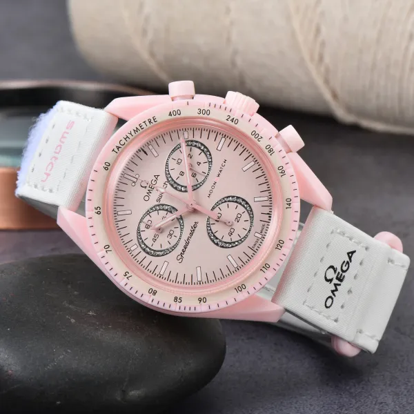 Omega Speedmaster Moonwatch Pink Chronograph Watch Watches - 1