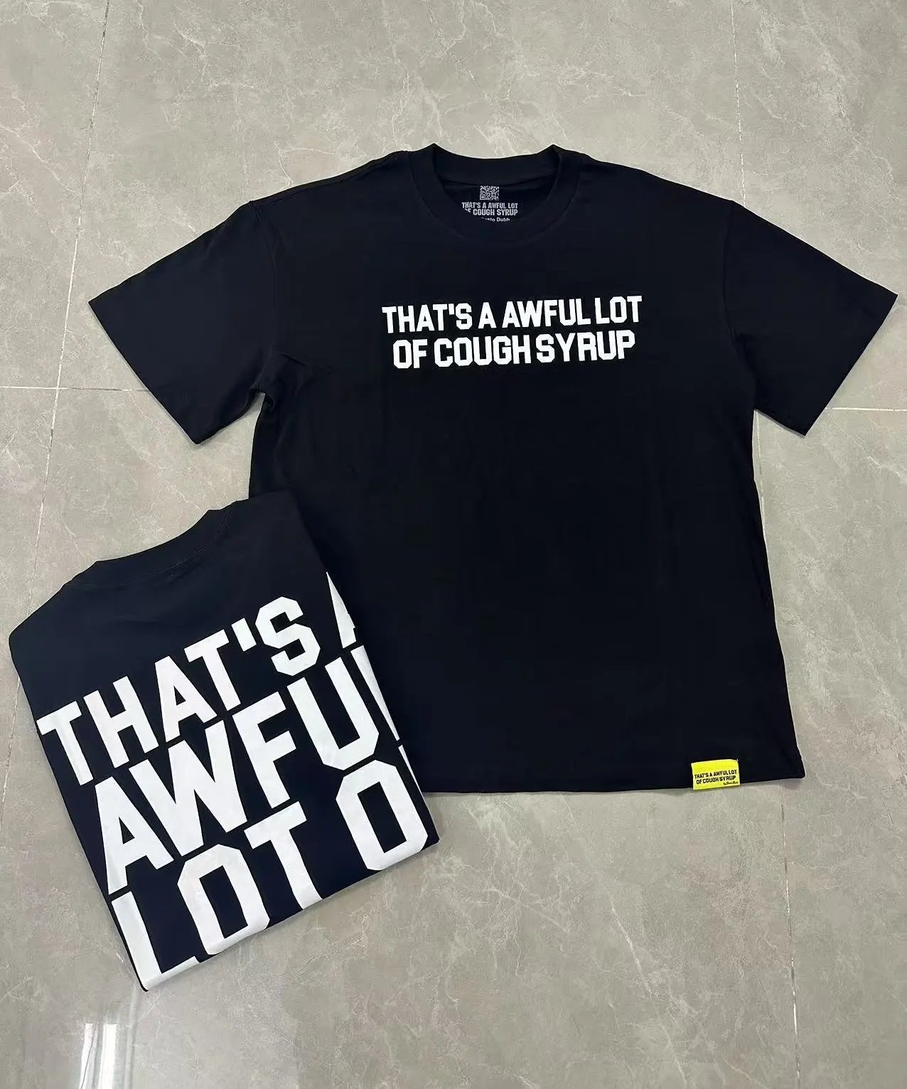 That's a Awful Lot of Cough Syrup T-Shirts Short-Sleeve Graphic Print — 201 black