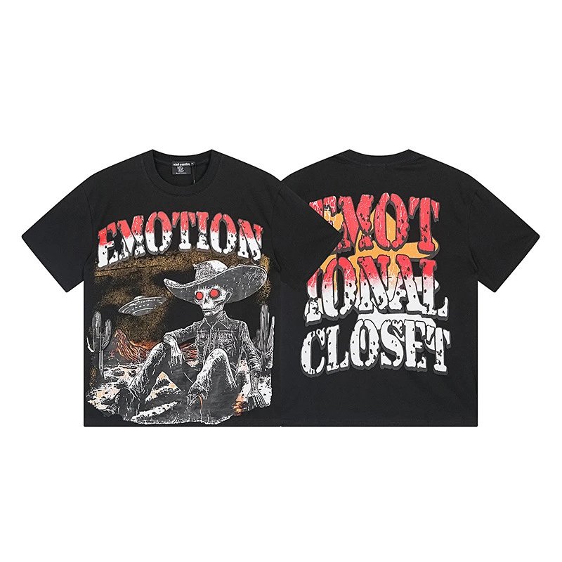 Emotion T-Shirts Graphic Print — 0002 black