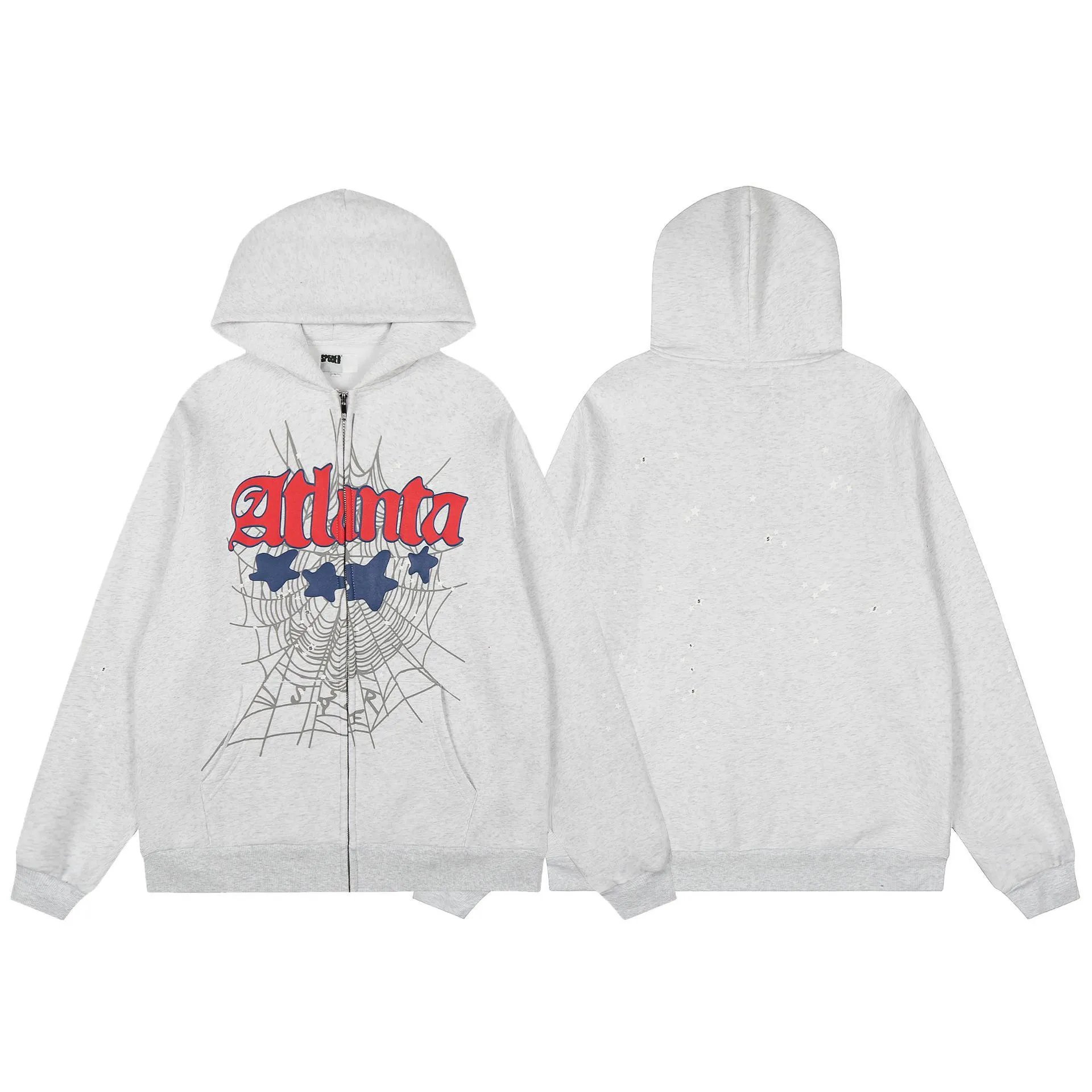 Sp5der Graphic Print Hoodie — 7740 white