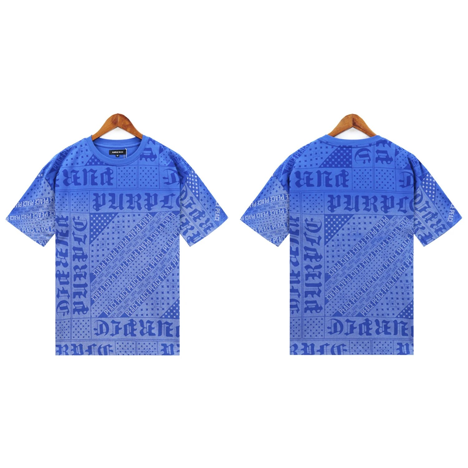 Purple Brand T-Shirts Graphic Print — 2397 blue