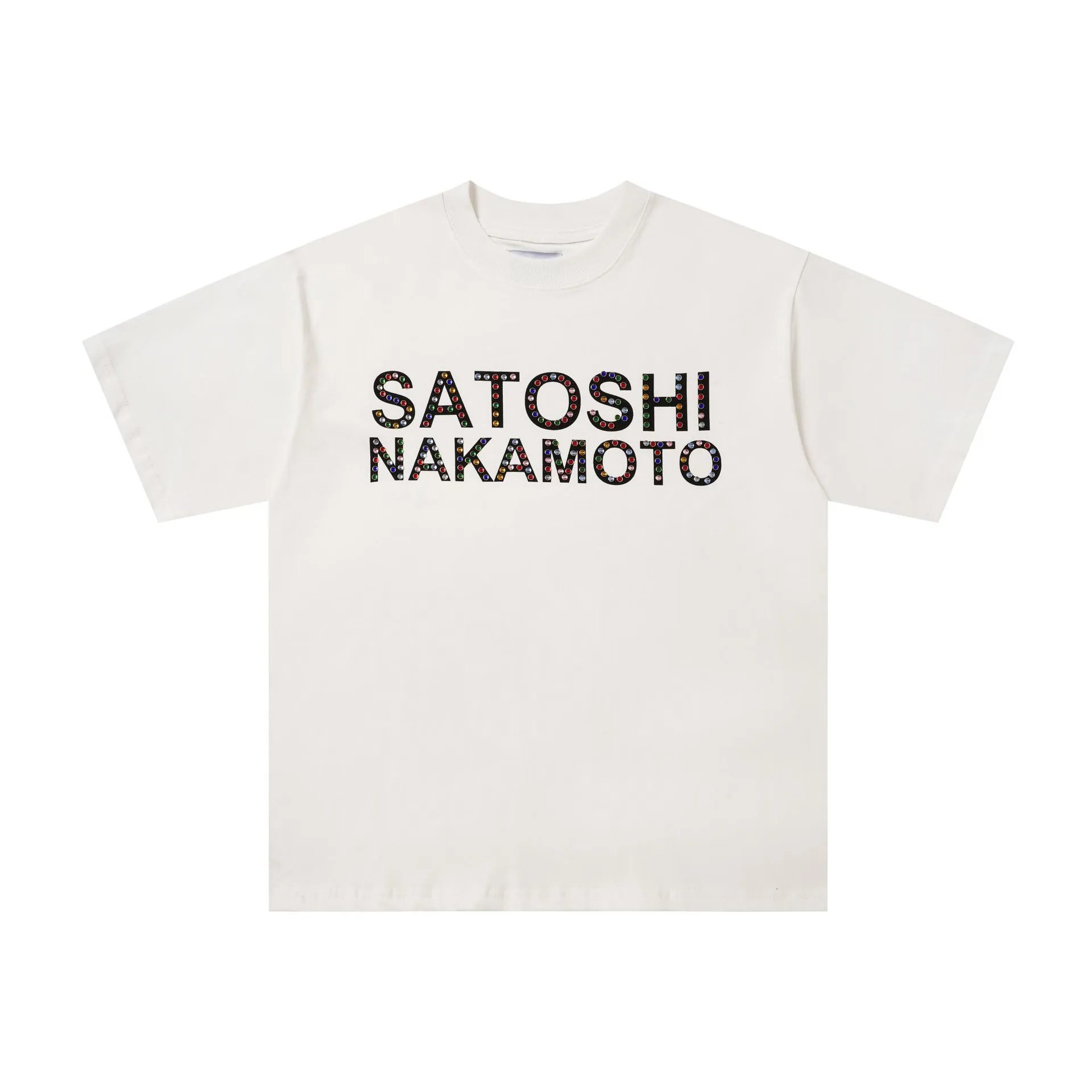 Satoshi Nakamoto T-Shirts Graphic studded T-Shirt — (ZFZ)D 3500 white