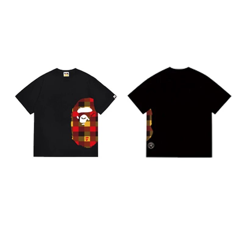 BAPE T-Shirts Side Ape Head Camouflage Print — 1334 black