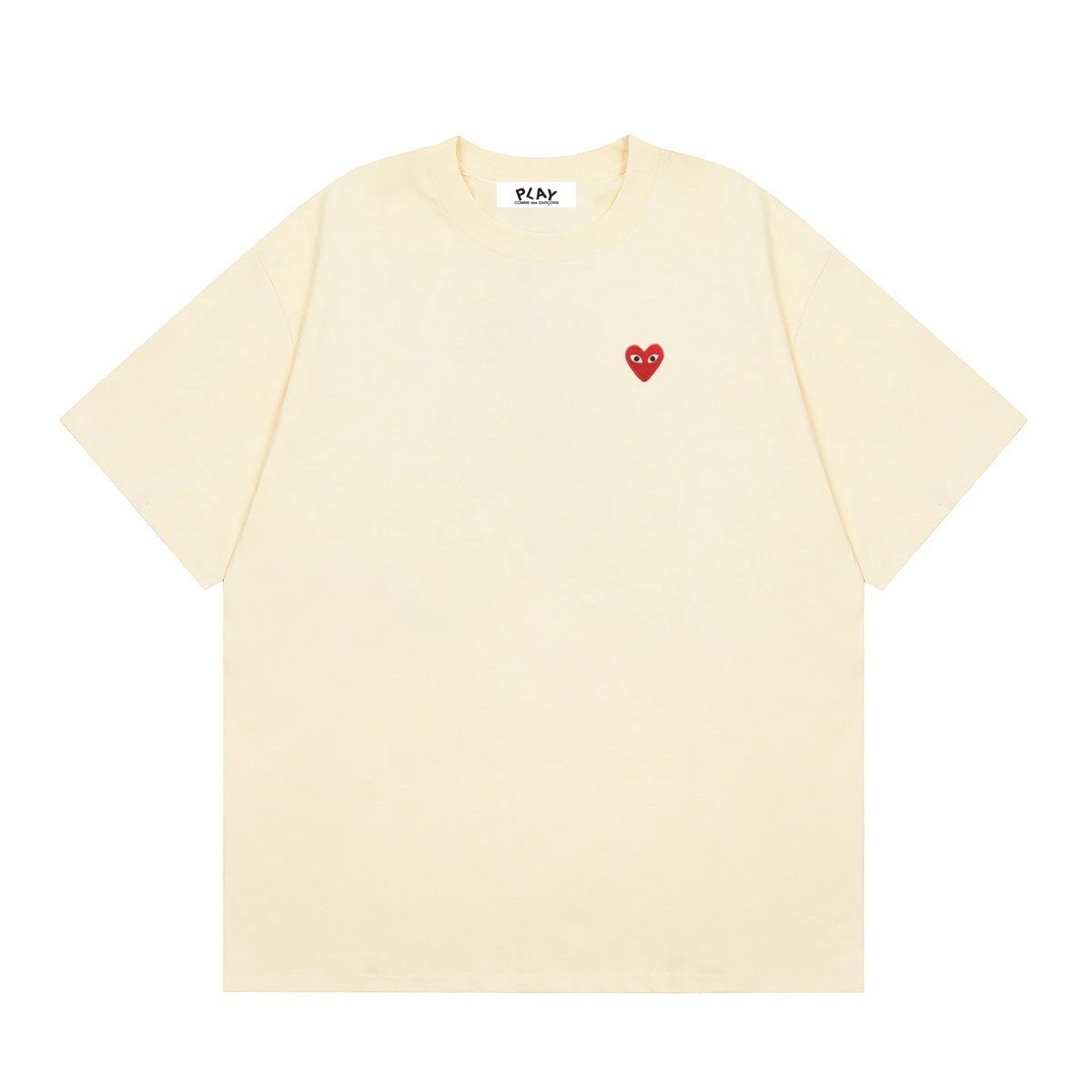 Comme des Garçons T-Shirts PLAY multi-heart print — 03 Apricot Color