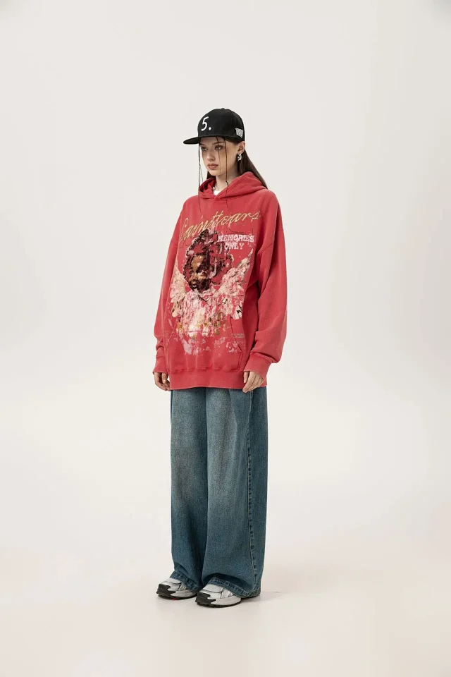 Unbranded Hoodies & Sweatshirts Washed Graphic Pullover Hoodie product detail image 23