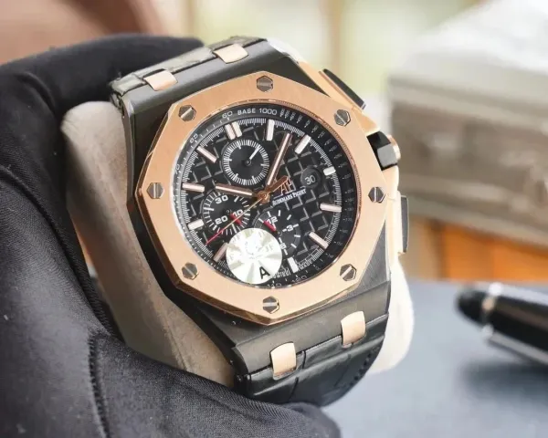 Audemars Piguet Royal Oak Offshore Chronograph Black Dial Rose Gold Watch Watches - 1