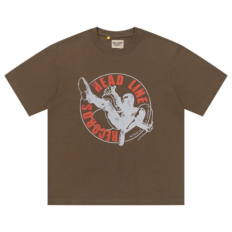 Gallery Dept. T-Shirts Graphic Print Short-Sleeve T-Shirt — Coffee color D 135