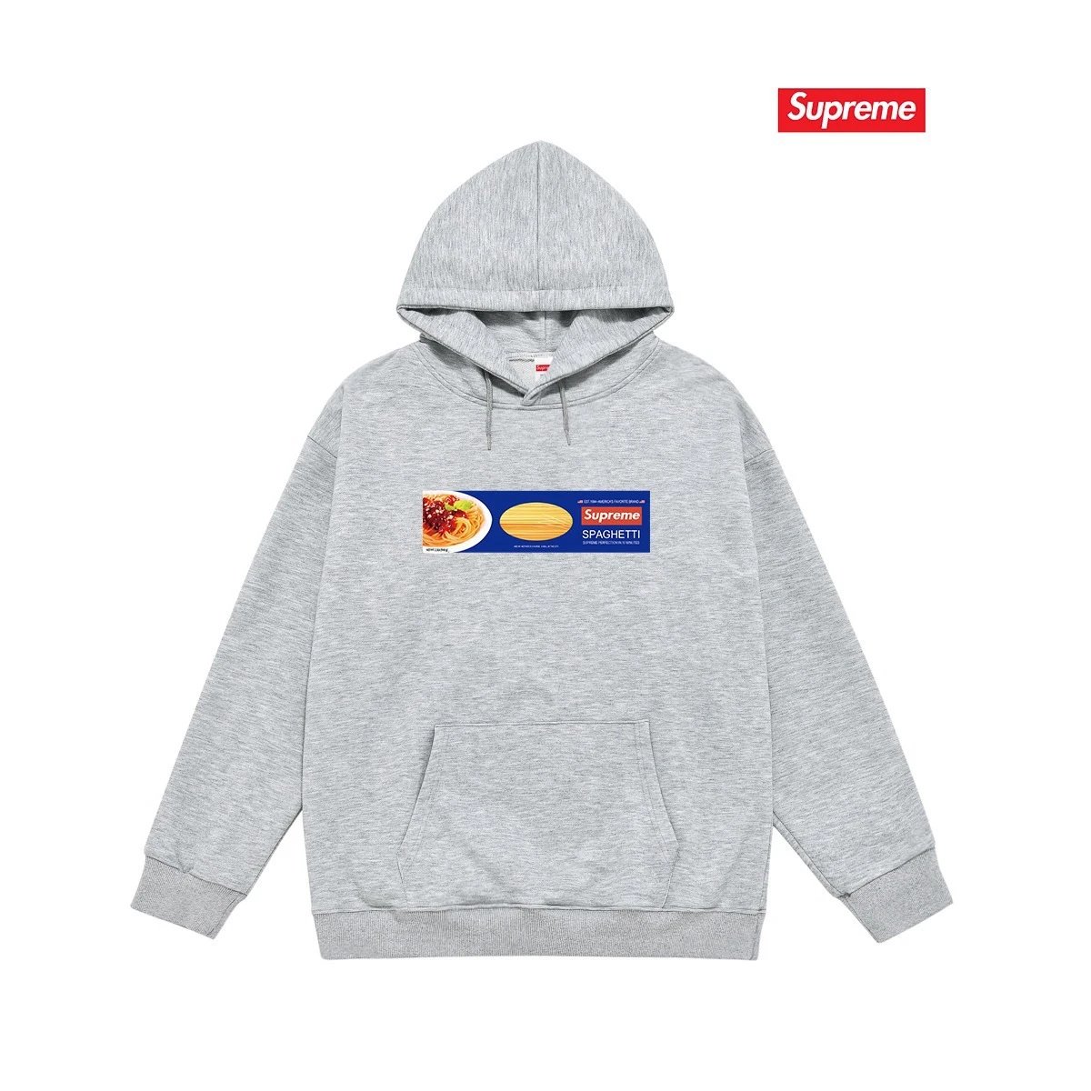 Supreme Hoodies & Sweatshirts Hooded sweatshirt with Stüssy graphic and kangaroo pocket — 2248 Gray with fleece lining