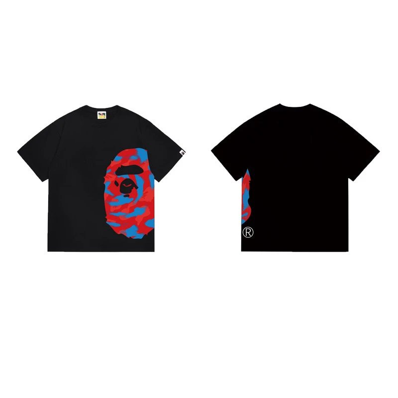 A BATHING APE T-Shirts Side Head Graphic — 1322 black