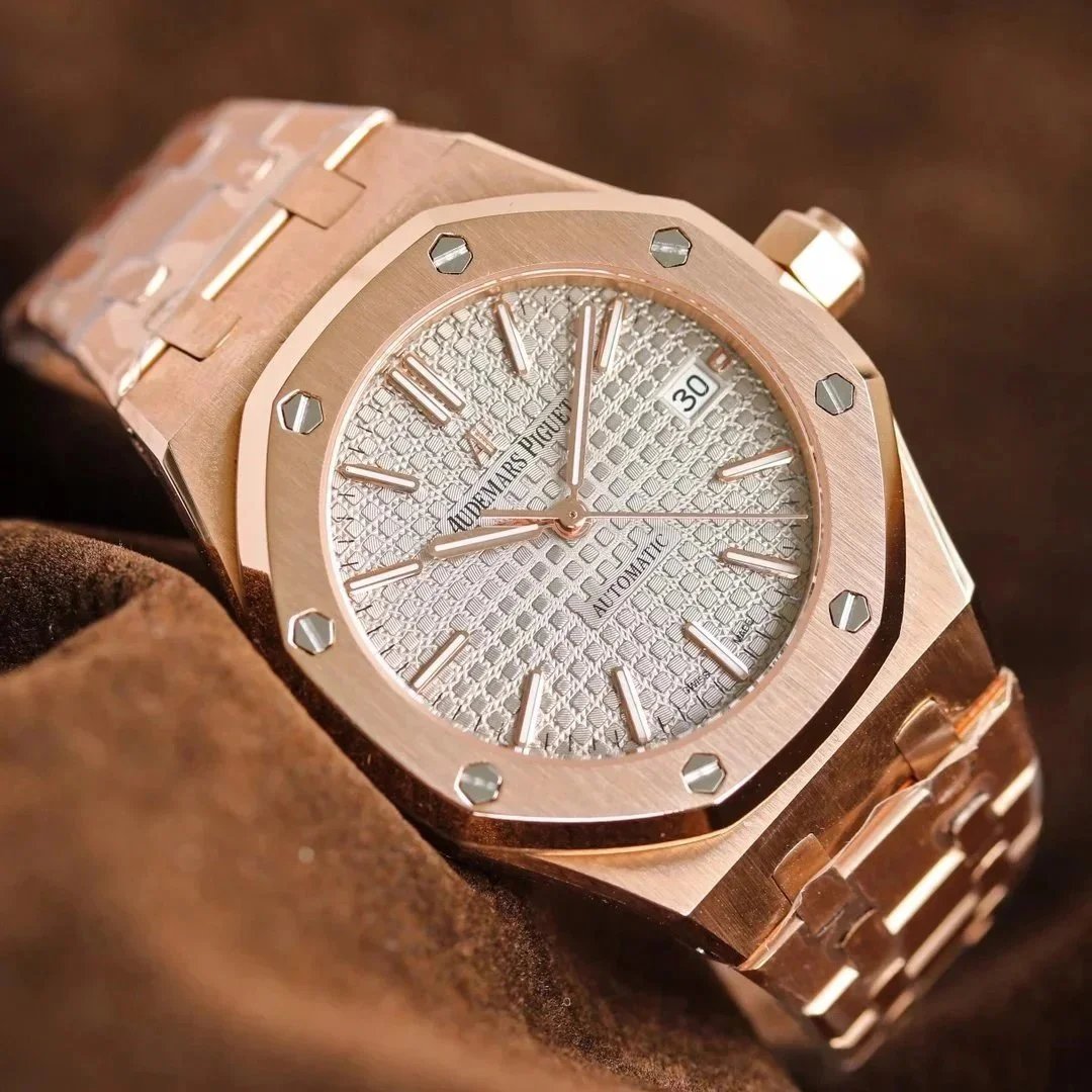 Audemars Piguet Royal Oak Automatic Silver Tapisserie Dial Watch Watches - 8
