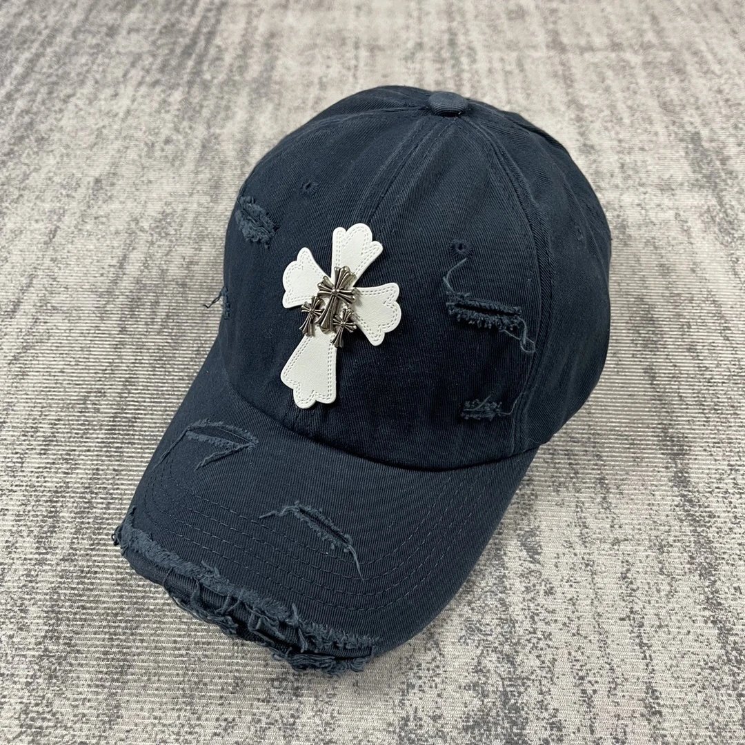Design Distressed Flower Embroidery Baseball Cap Beige - 41