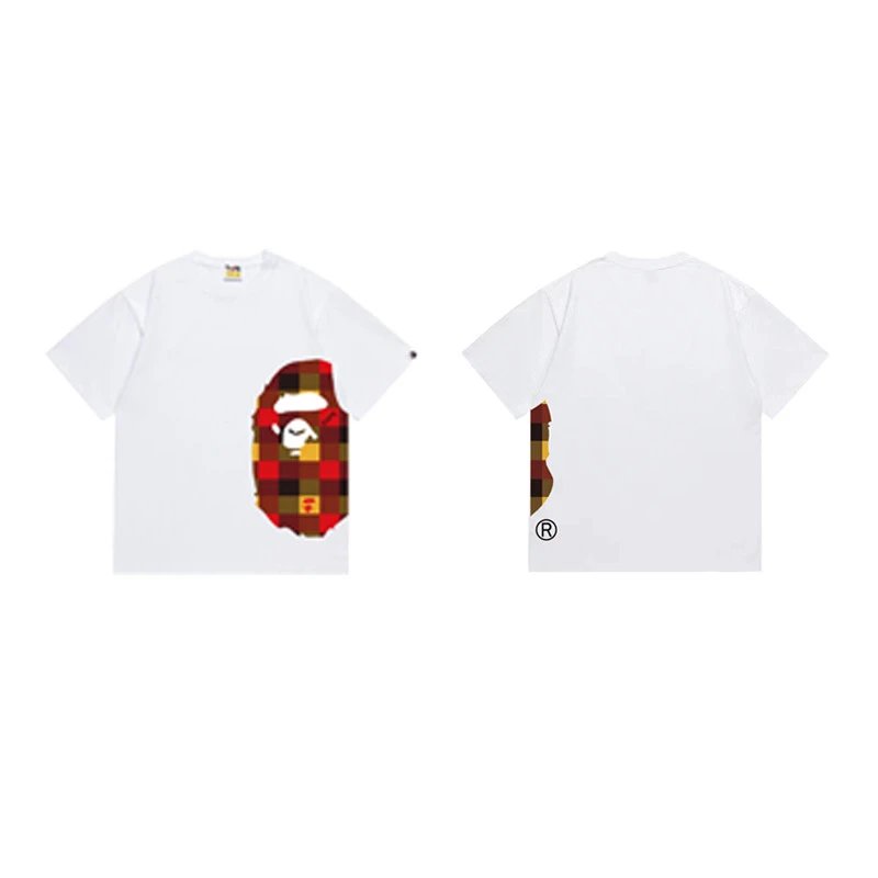 BAPE T-Shirts Side Ape Head Camouflage Print — 1334 white