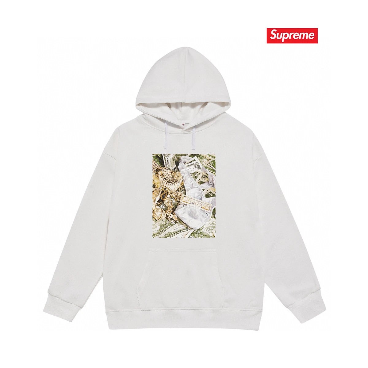 Supreme Hoodies & Sweatshirts Graphic Print Pullover Hoodie — S 2042 white