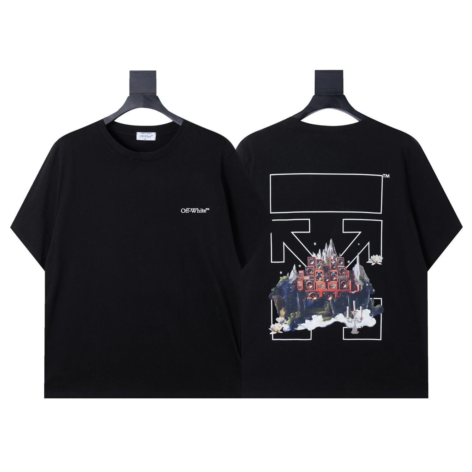 Off-White T-Shirts Arrow Graphic Print — 1501 Black