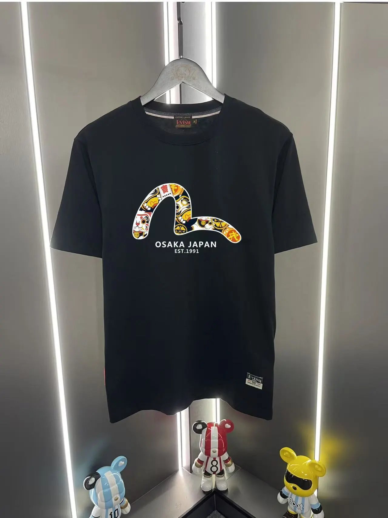 Evisu T-Shirts EUT-1 Graphic Print — Black 05
