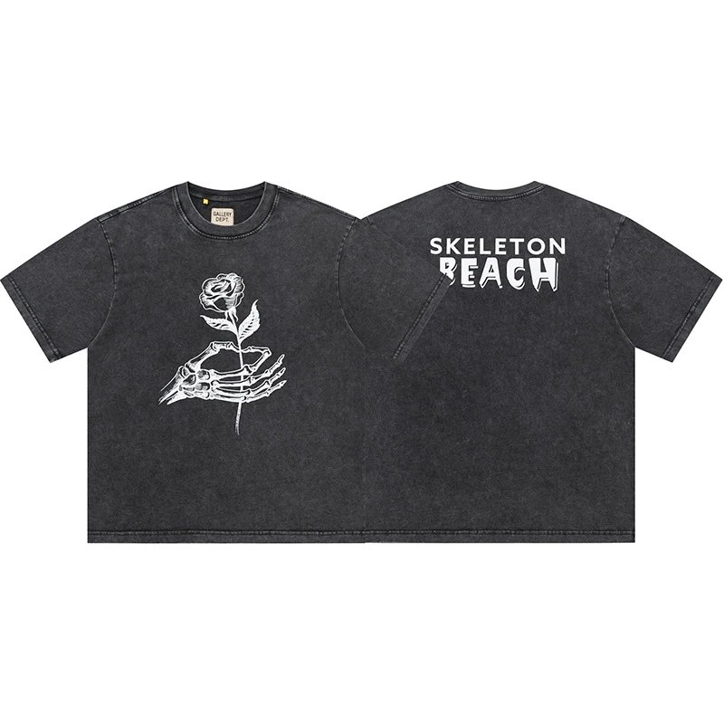 Gallery Dept. T-Shirts Graphic Print Short-Sleeve T-Shirt — Washed Gray D130