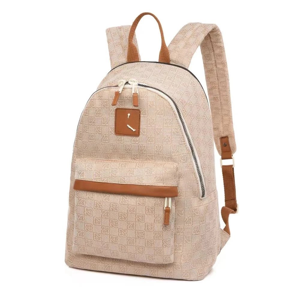 Design Mini Backpack Beige with Brown Accents Casual Backpack - 21