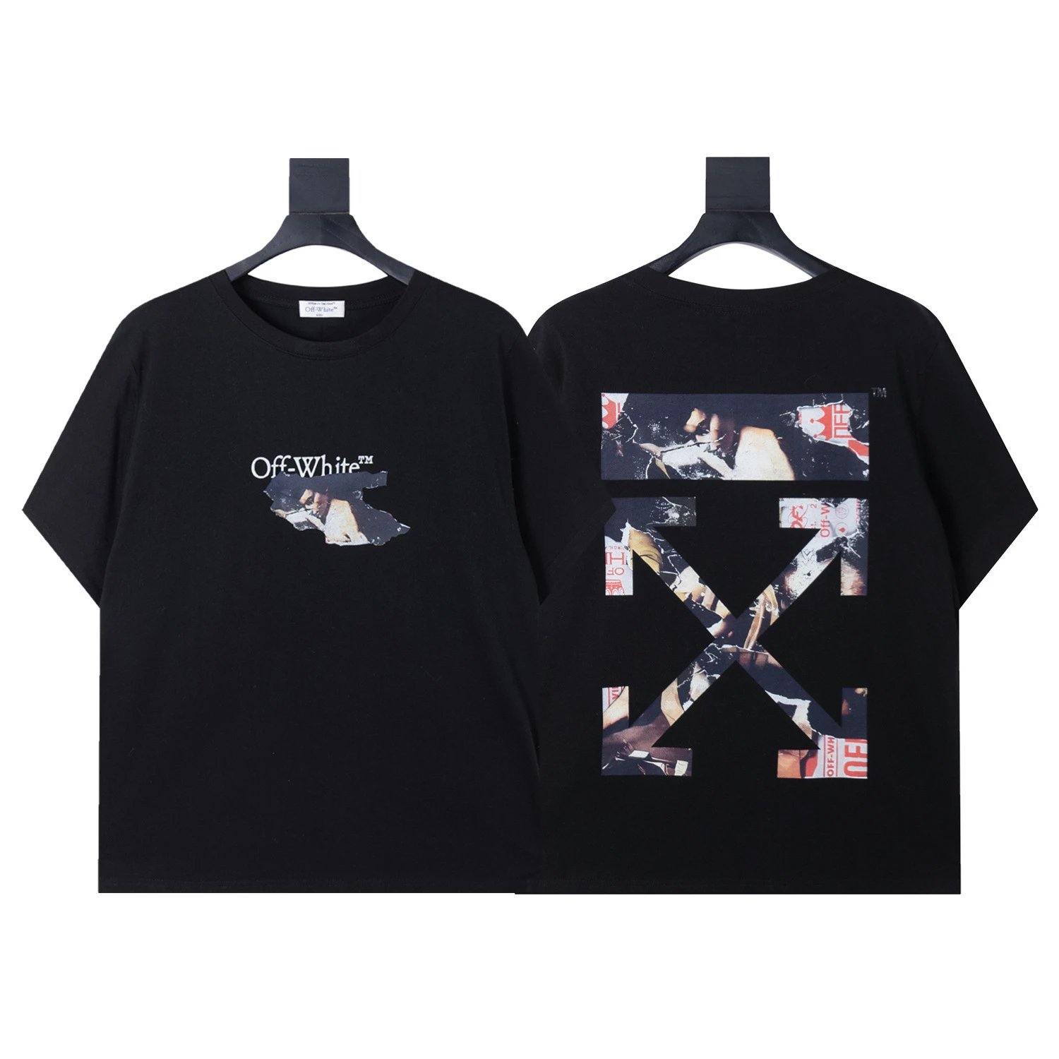 Off-White T-Shirts Arrow Graphic Print — 1505 Black