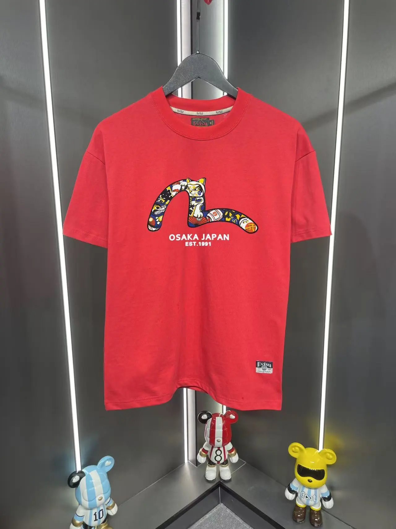 Evisu T-Shirts EUT-1 Graphic Print — Red 09