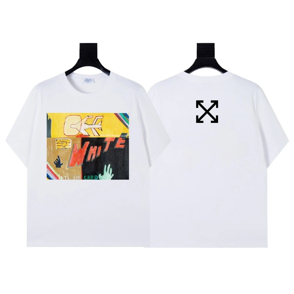 Off-White T-Shirts Arrow Graphic Print — 1152 white