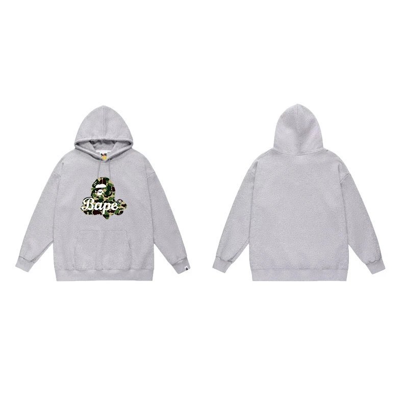 BAPE Hoodies & Sweatshirts Ape Head Graphic Pullover Hoodie — 7046 Gray-green