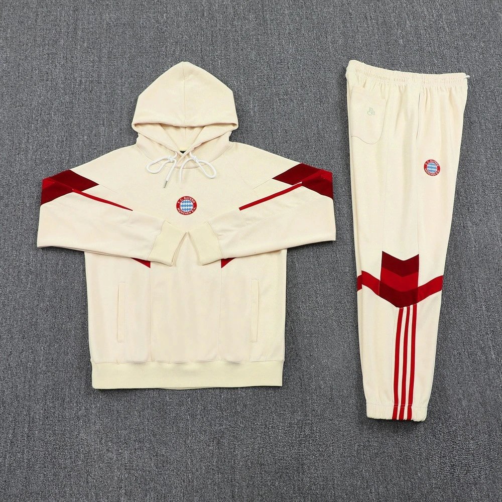 Arsenal Tracksuits Football club hooded tracksuit with jogger pants — 24 Bayern Beige