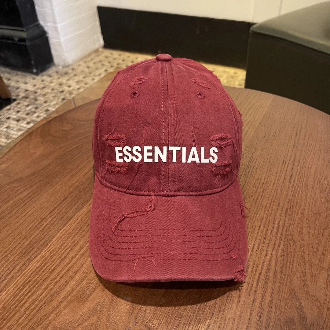 Essentials Hats Distressed Logo Baseball Cap image 3
