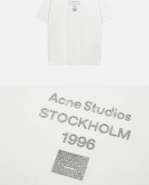 Acne Studios Logo Print White T-Shirt - 34