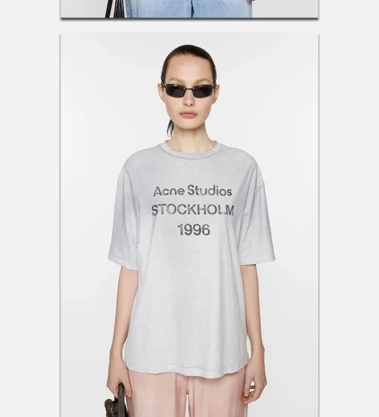 Acne Studios Logo Print White T-Shirt - 37