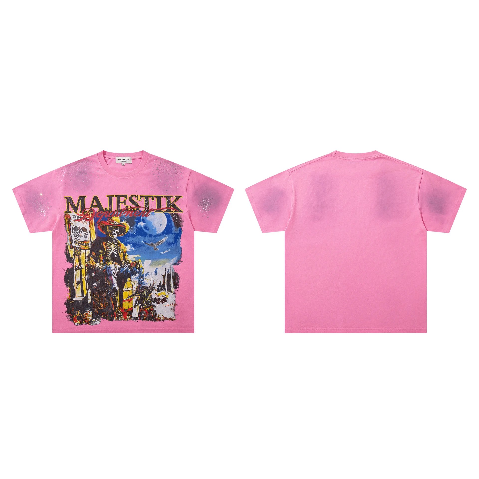 Majestik T-Shirts Graphic Print — M 2652 Pink