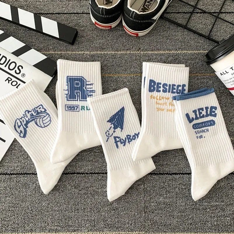 Unbranded Socks Ribbed Crew with Assorted Graphic Prints — 【5 Double installation】B group 2+3+4+6+7